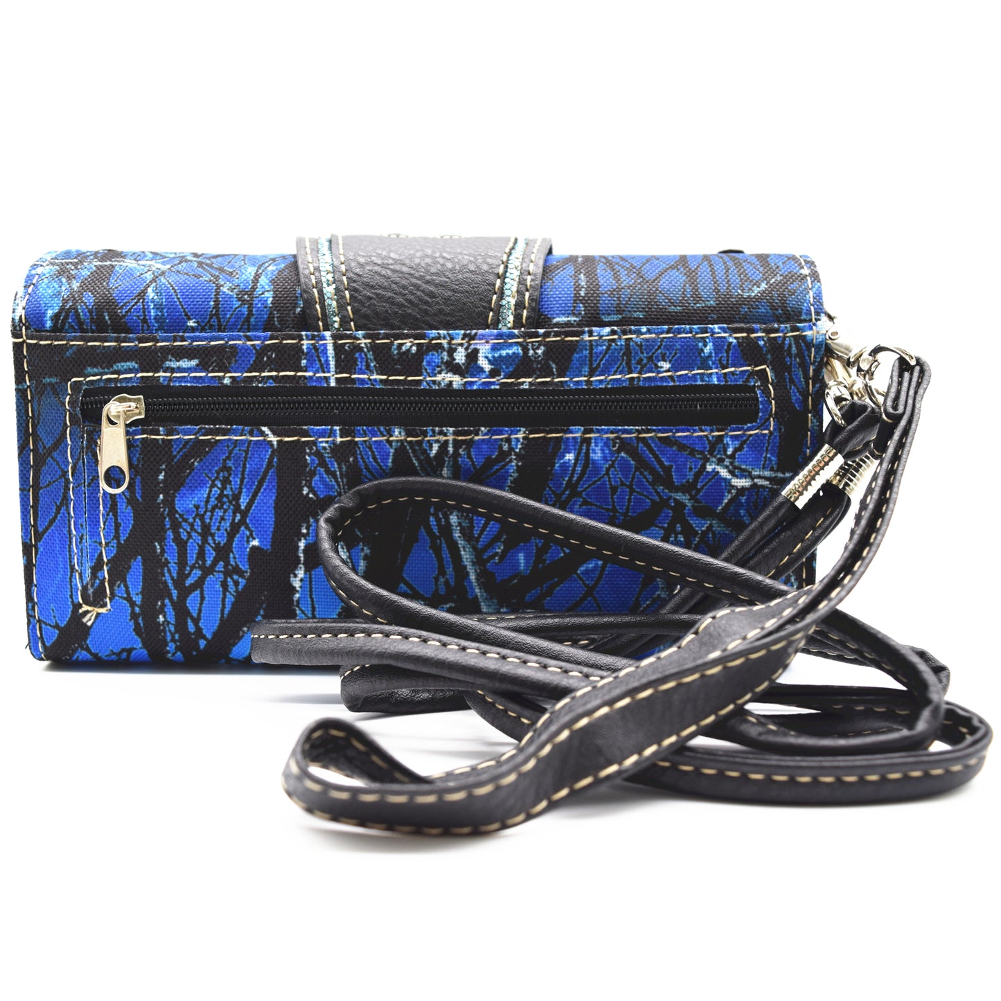 Camouflage Buckle Laser Cut Floral Western Style Women Trifold Wallet