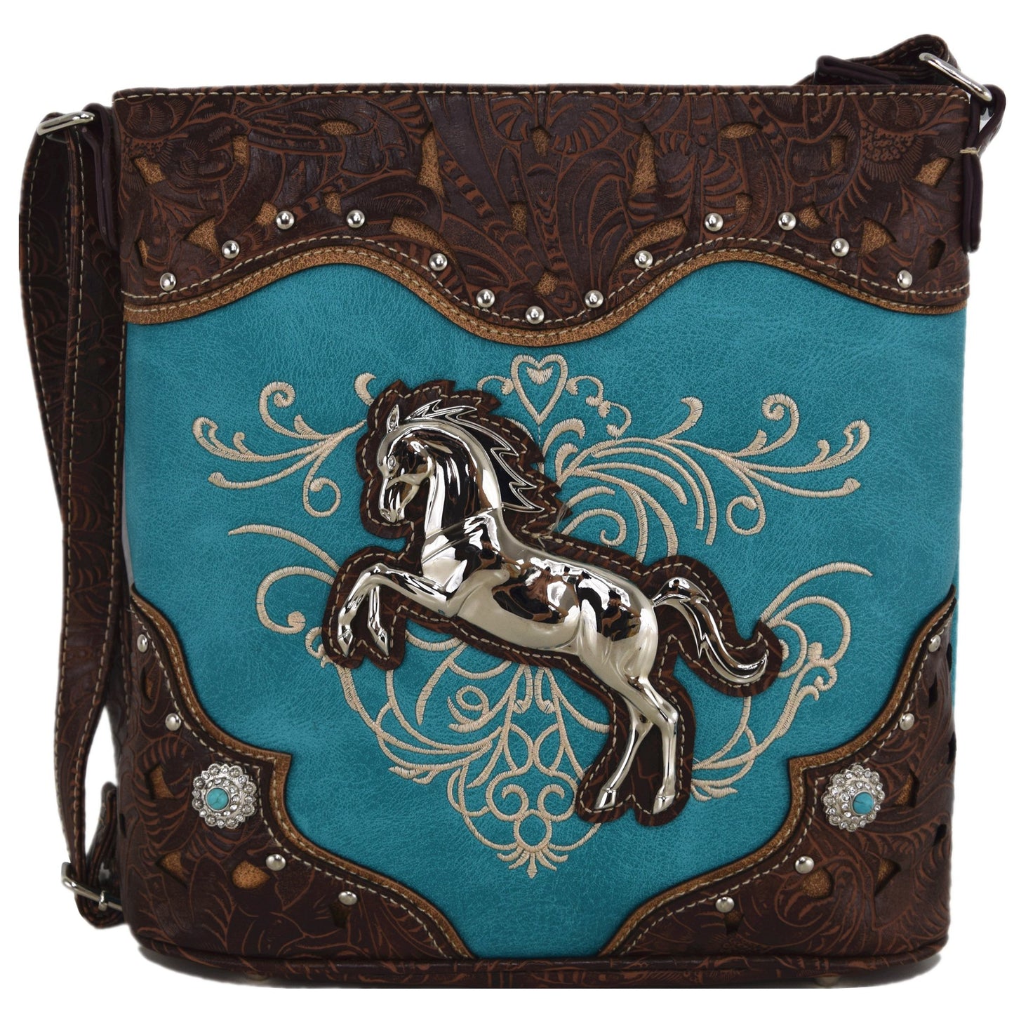Western Style Embroidery Horse Crossbody Handbags