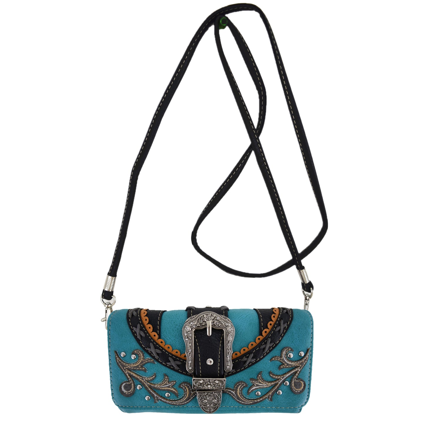 Western Style Tooled Buckle Women Backpack With Matching Wallet Set