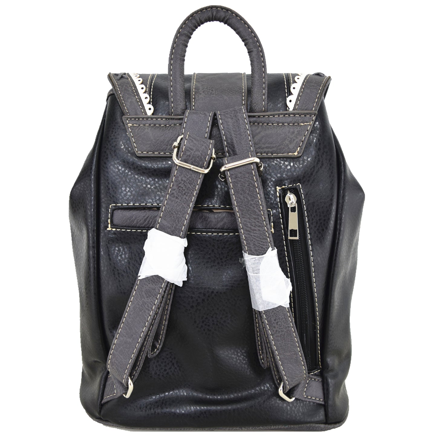 Western Style Tooled Buckle Women Backpack With Matching Wallet Set