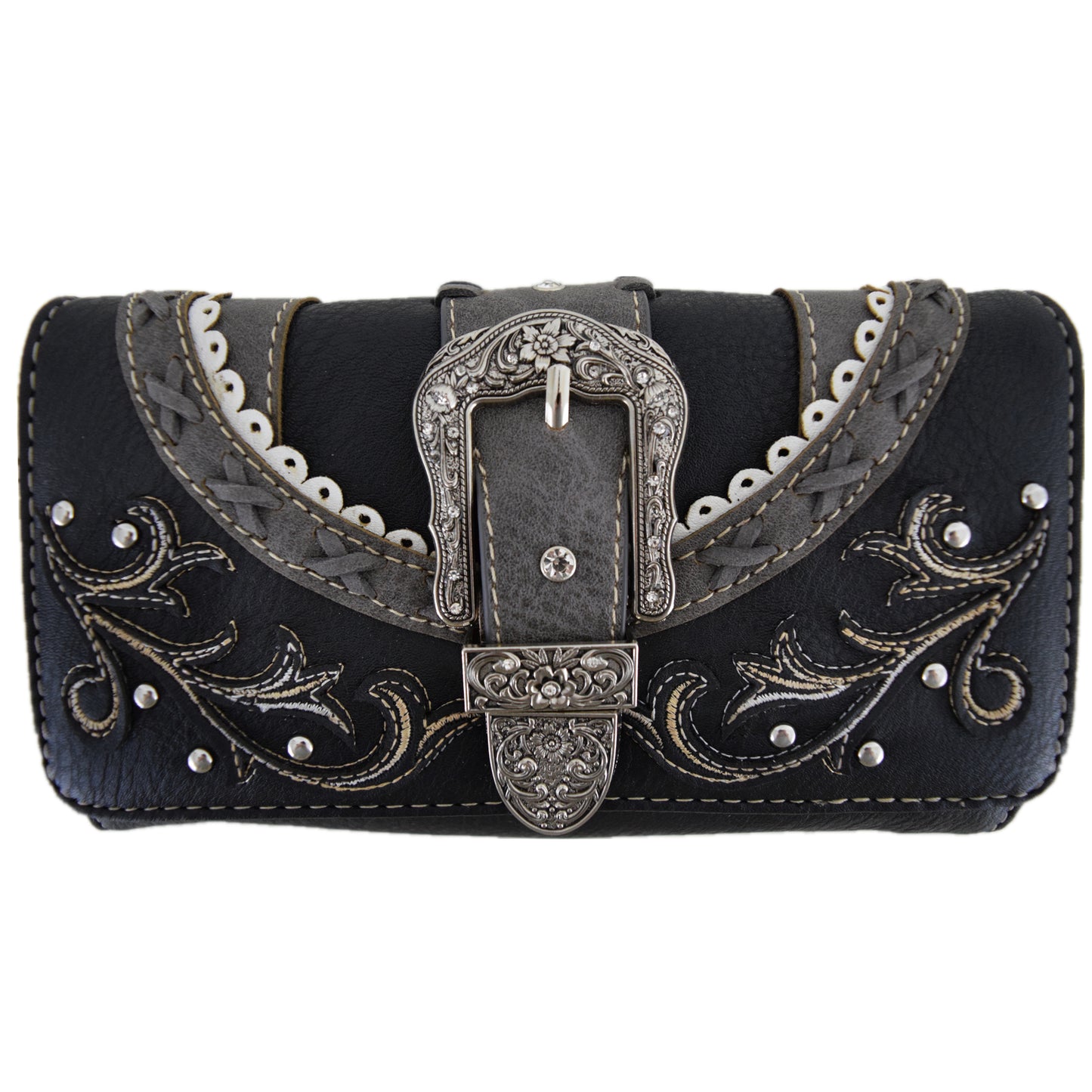 Western Style Tooled Buckle Women Backpack With Matching Wallet Set