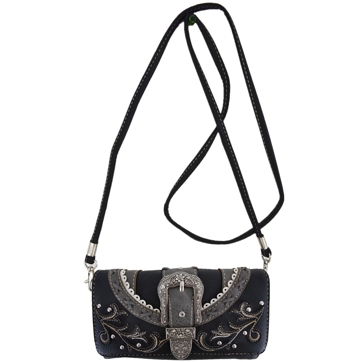 Western Style Tooled Buckle Women Backpack With Matching Wallet Set