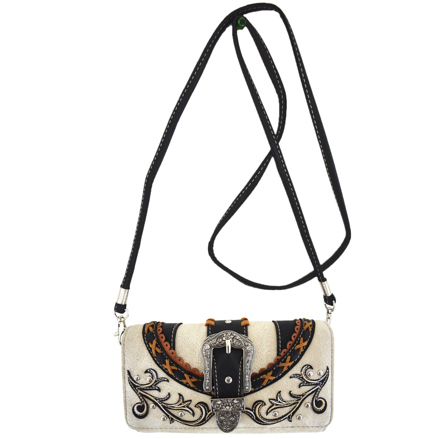 Western Style Tooled Buckle Women Backpack With Matching Wallet Set