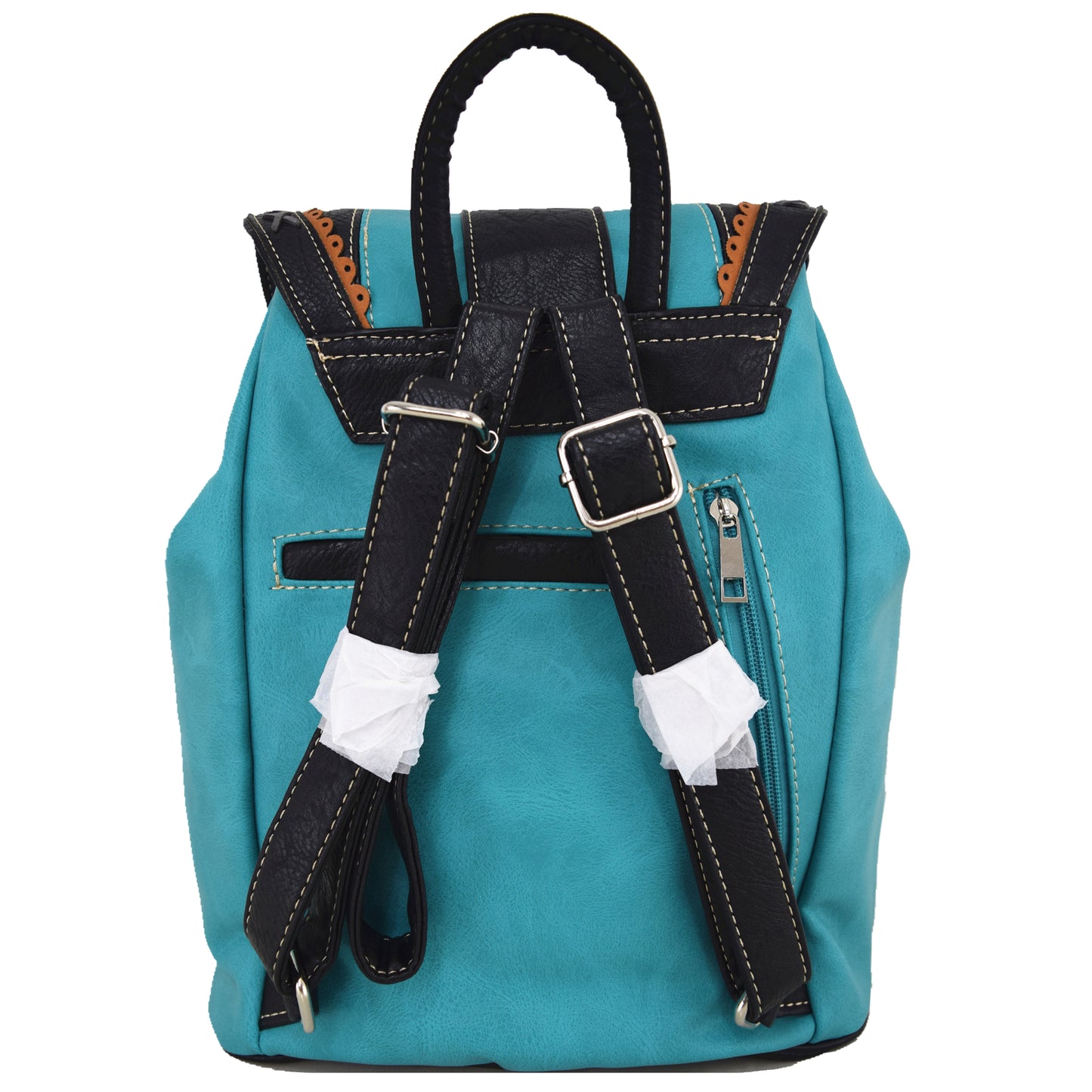 Western Style Tooled Buckle Women Backpack With Matching Wallet Set