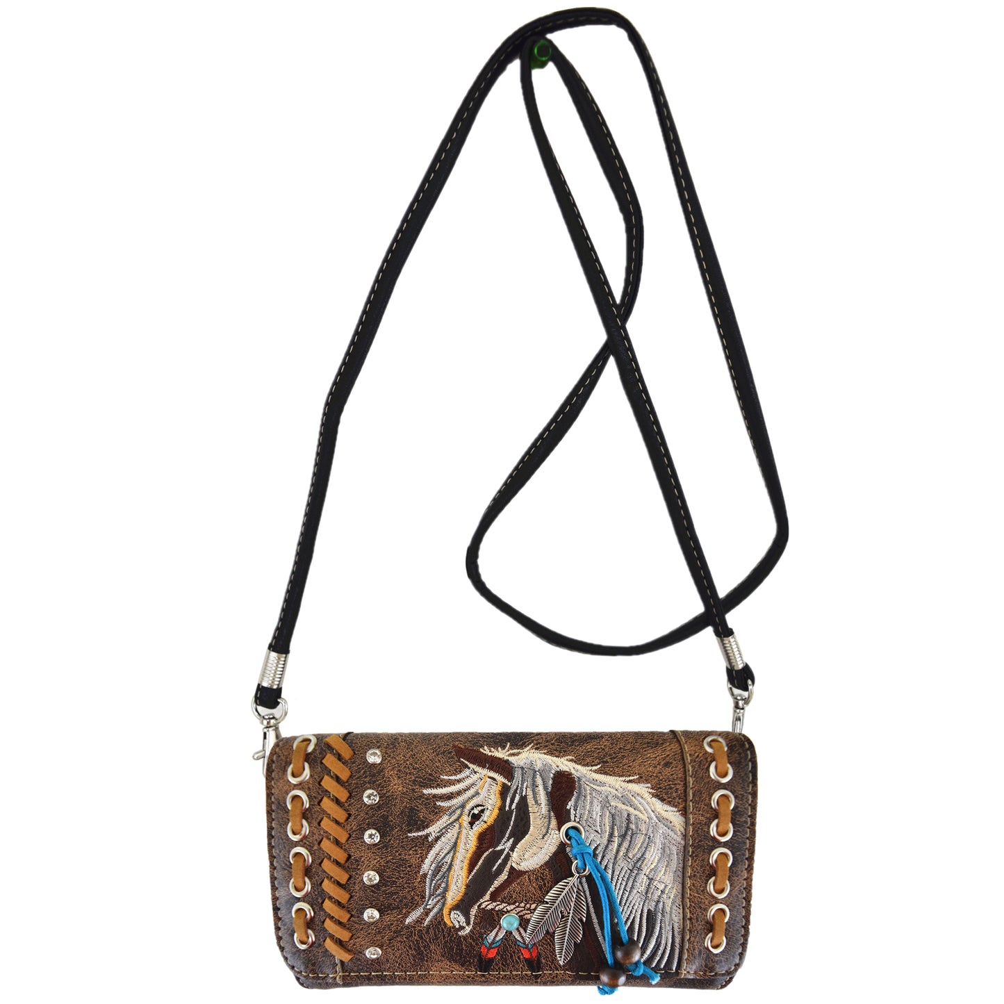 Western Style Embroidery Horse Concealed Carry Purse With Matching Wallet Set