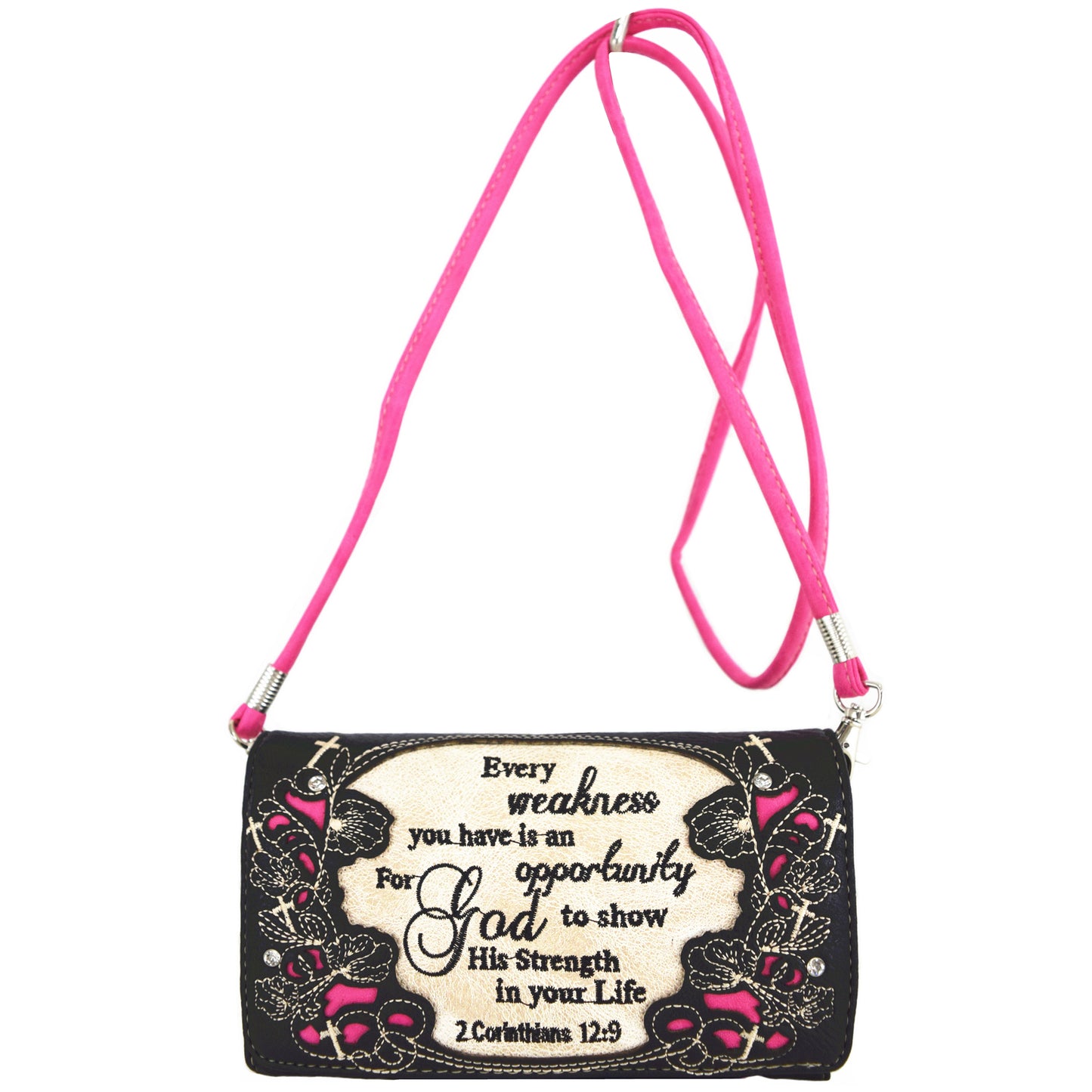 Western Style Embroidery Scripture Women Trifold Wallet