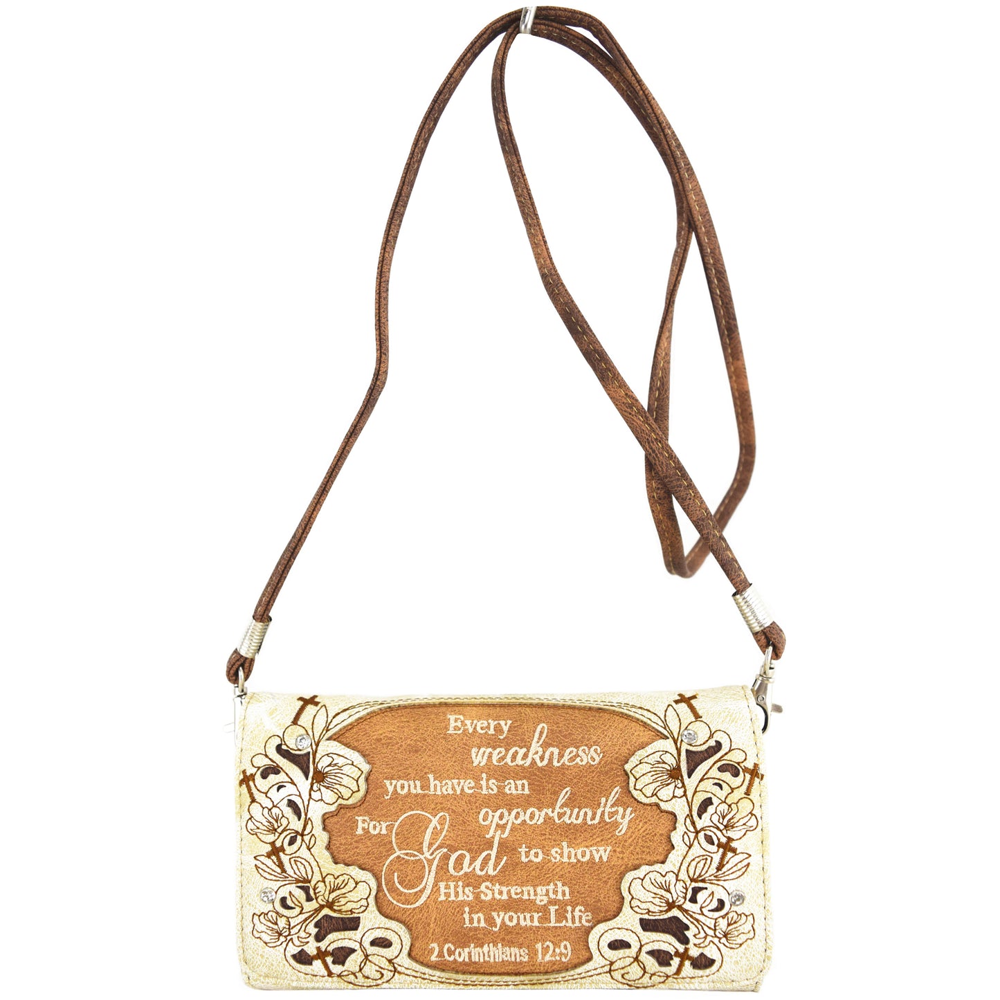Western Style Embroidery Scripture Women Trifold Wallet