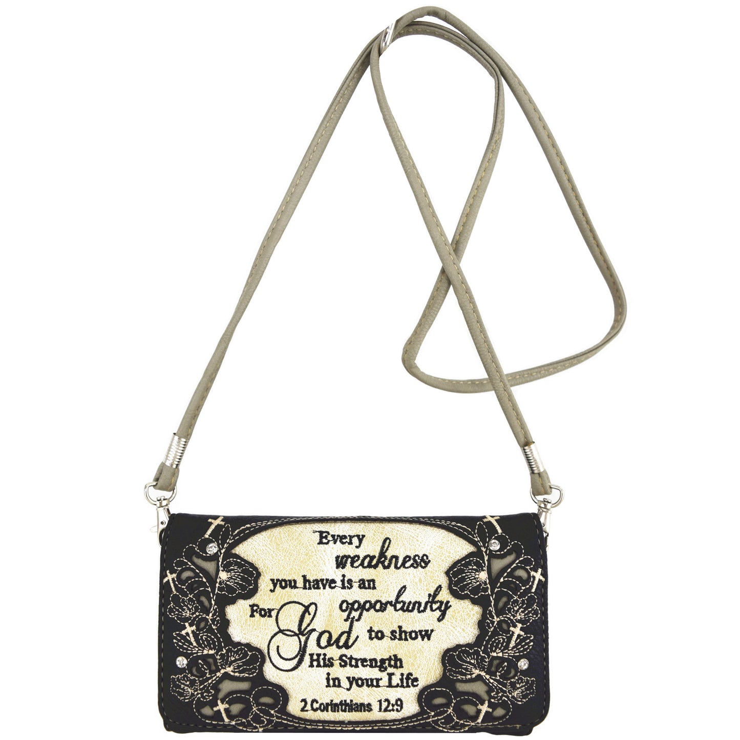 Western Style Embroidery Scripture Women Trifold Wallet
