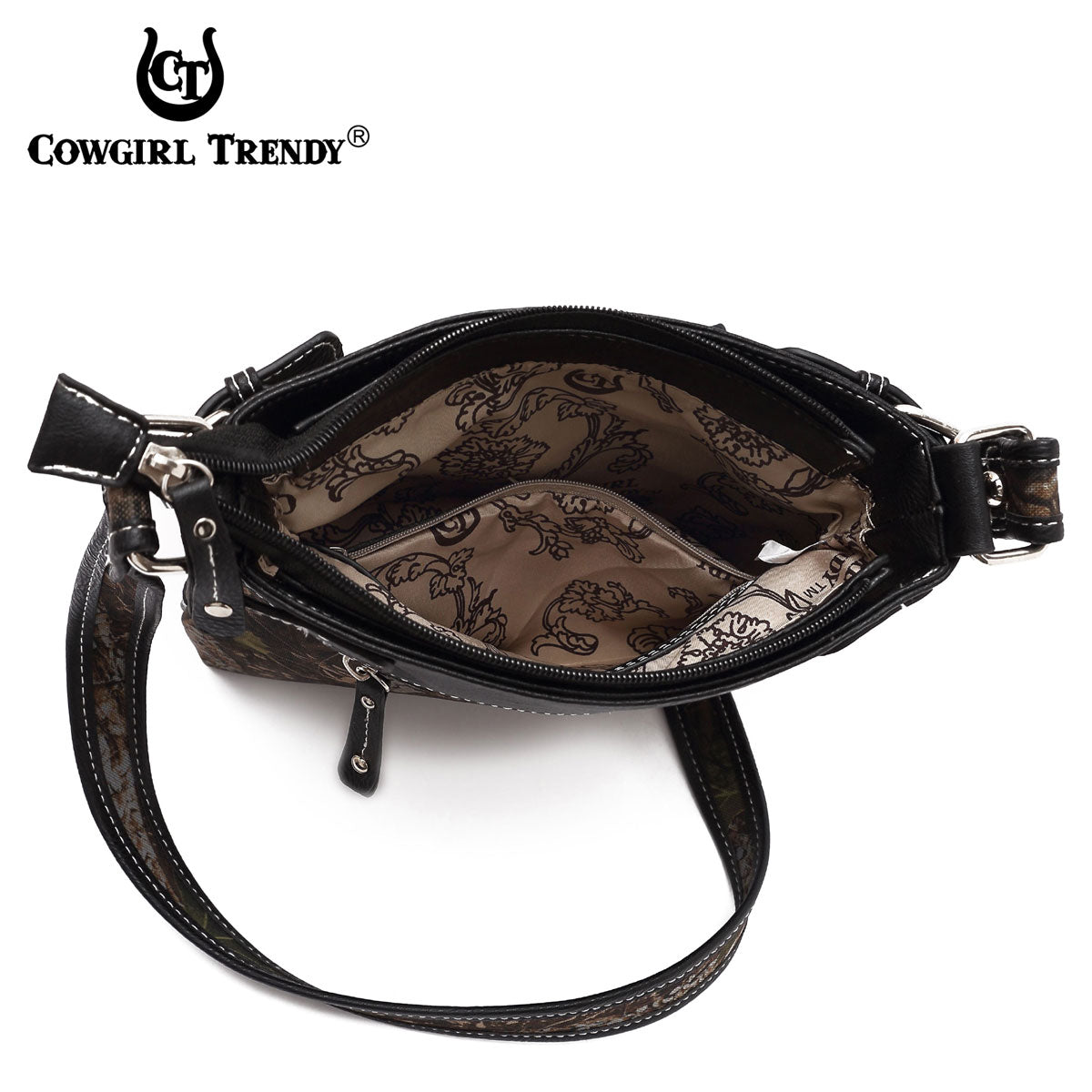 Camouflage Rhinestone Cross Studded Crossbody Handbags