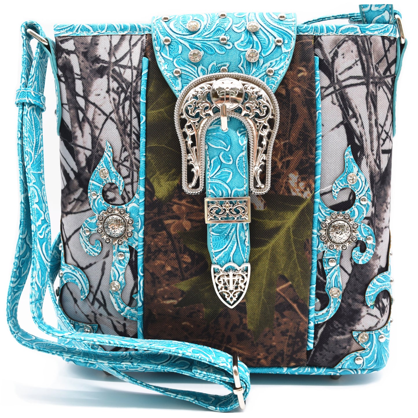 Camouflage Western Style Buckle Crossbody Handbags
