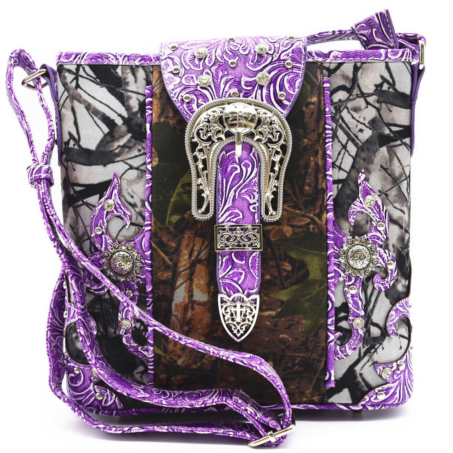 Camouflage Western Style Buckle Crossbody Handbags
