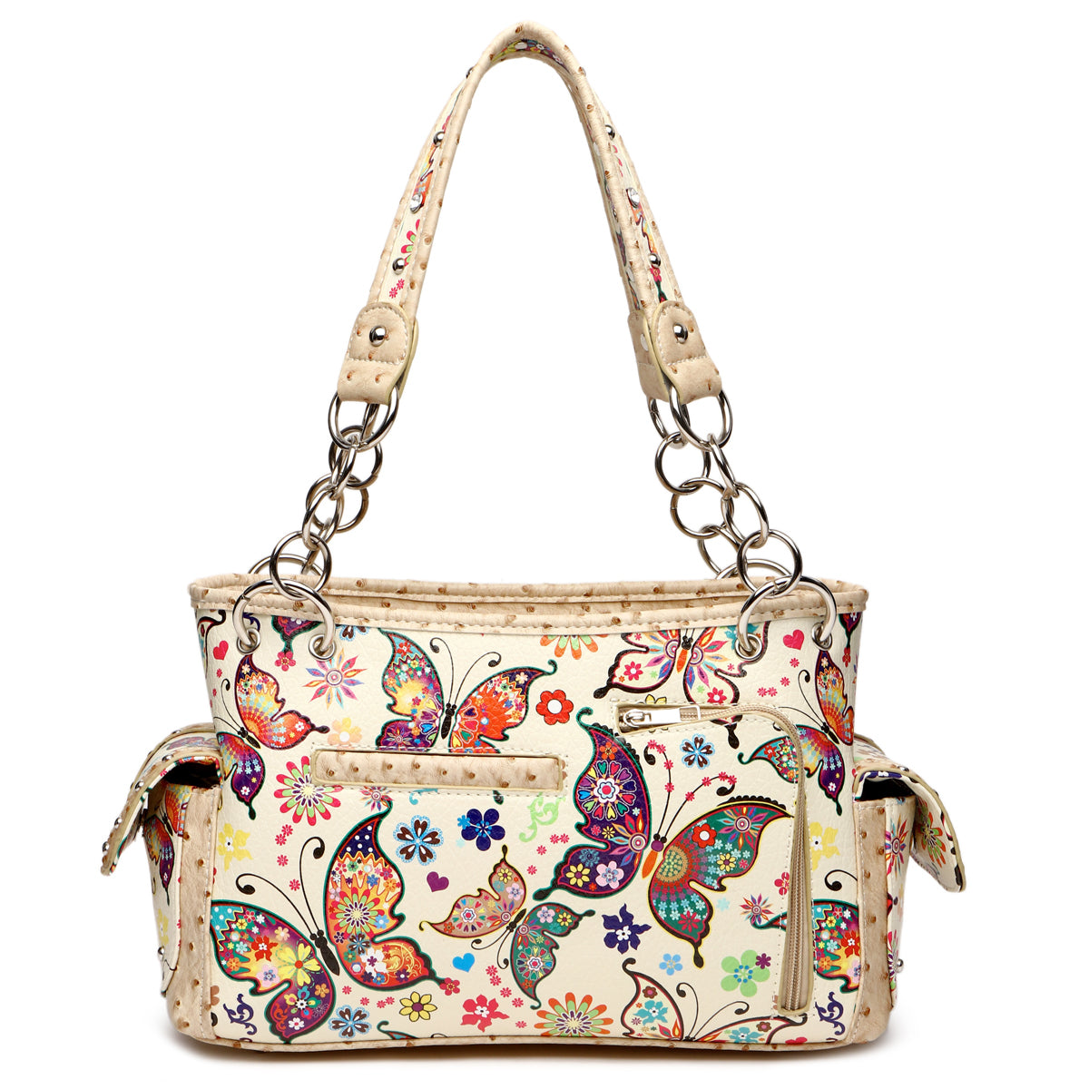 Colorful Butterfly Women Purse with Matching Wallet Set