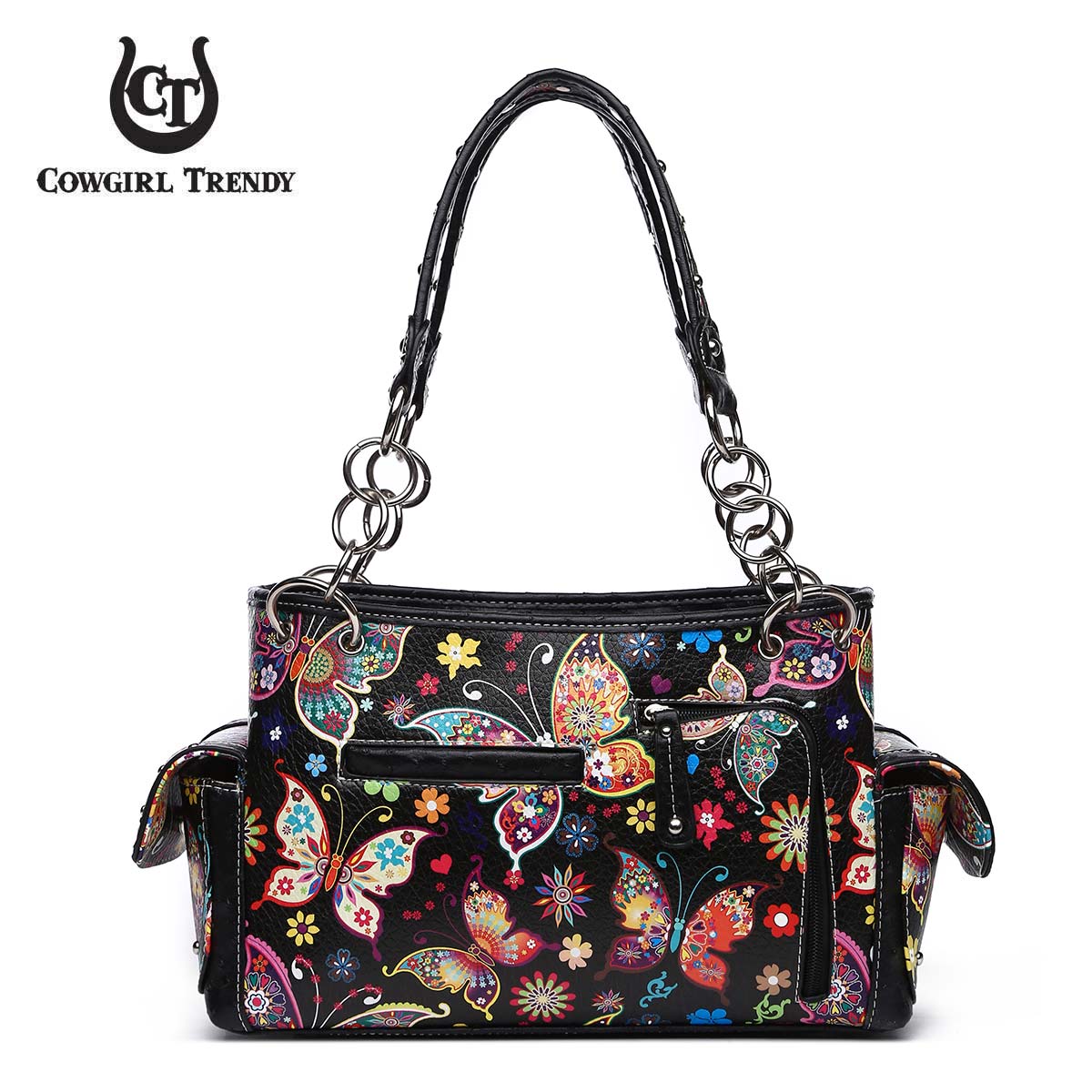 Colorful Butterfly Women Purse with Matching Wallet Set