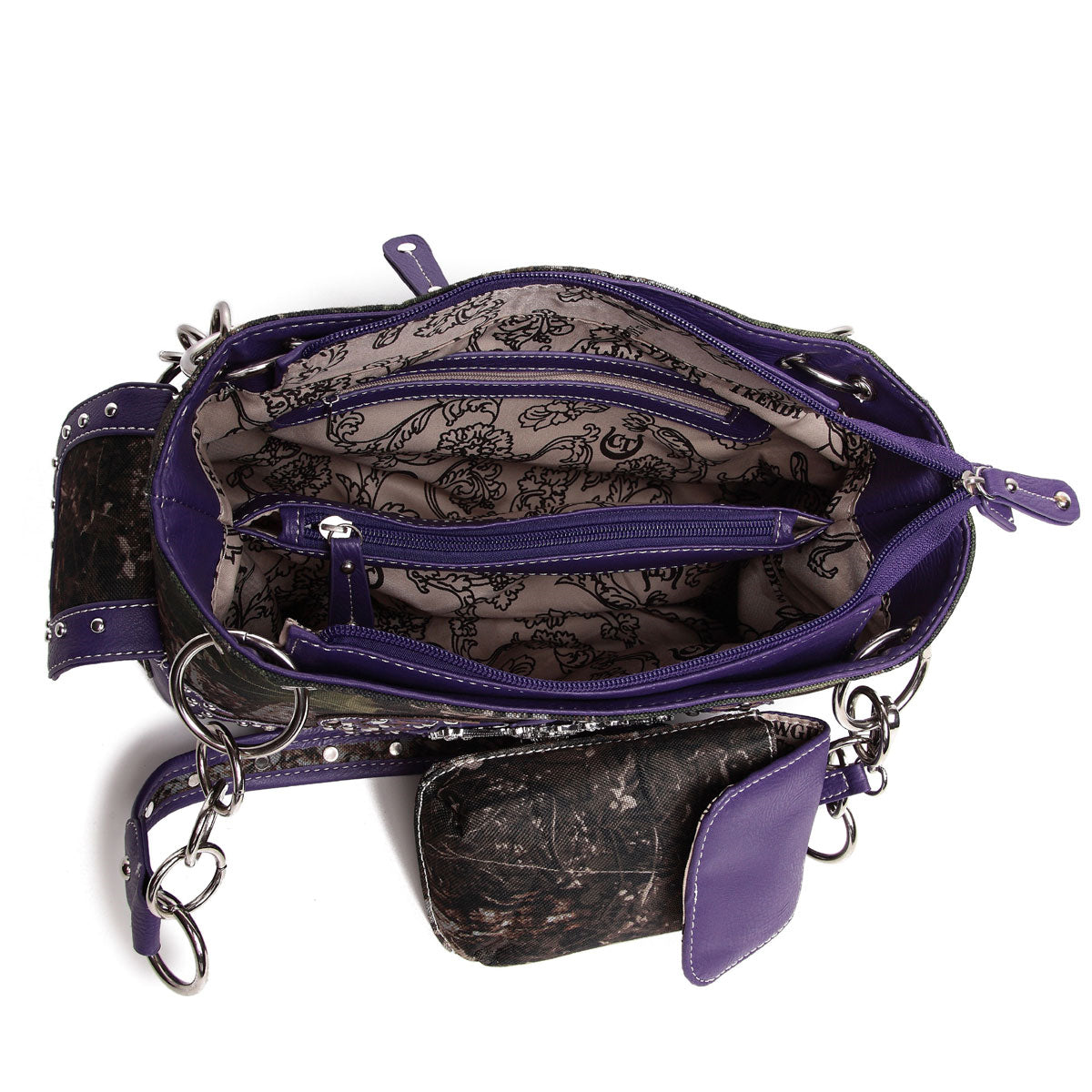 Camouflage Cross Wings Women Purse with Matching Wallet Set