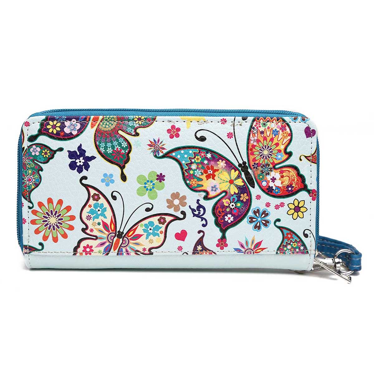 Western Style Spring Butterfly Women Double Zipper Wallet