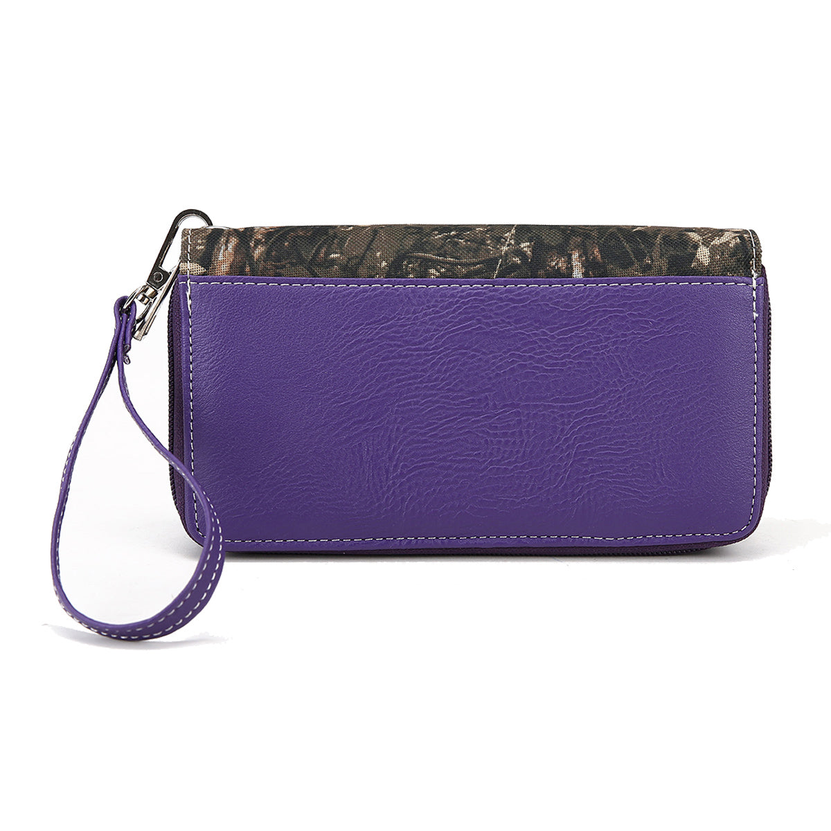 Camouflage Cross Wings Women Double Zipper Wallet