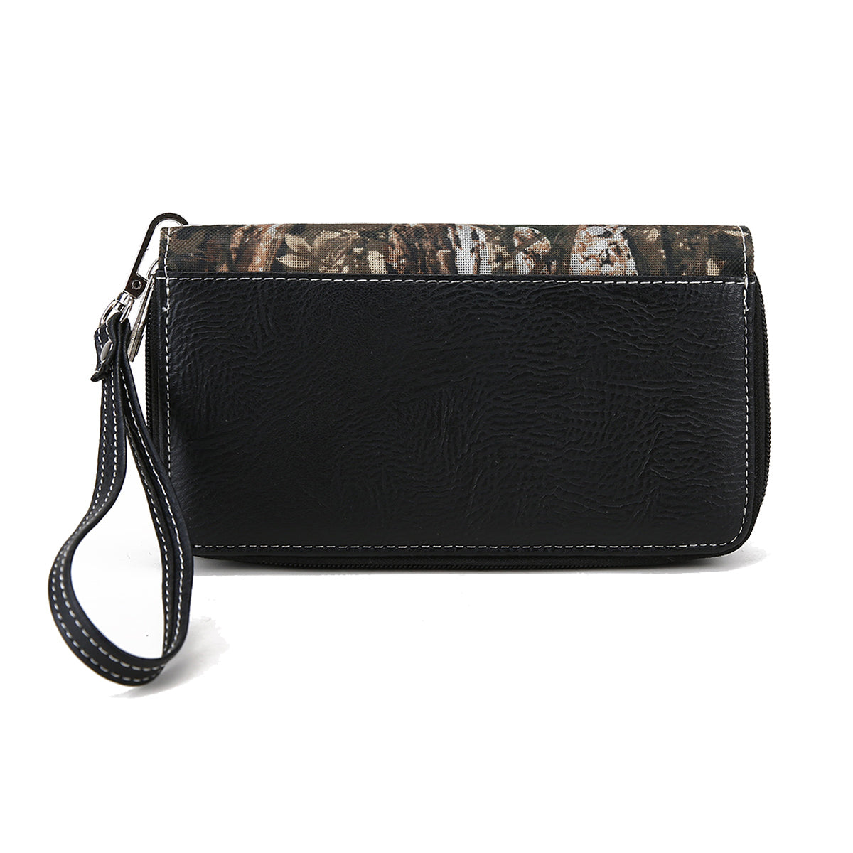 Camouflage Cross Wings Women Double Zipper Wallet