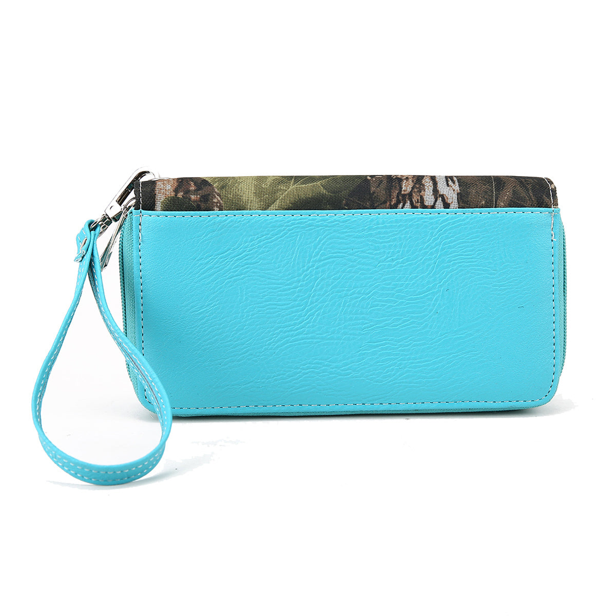 Camouflage Cross Wings Women Double Zipper Wallet