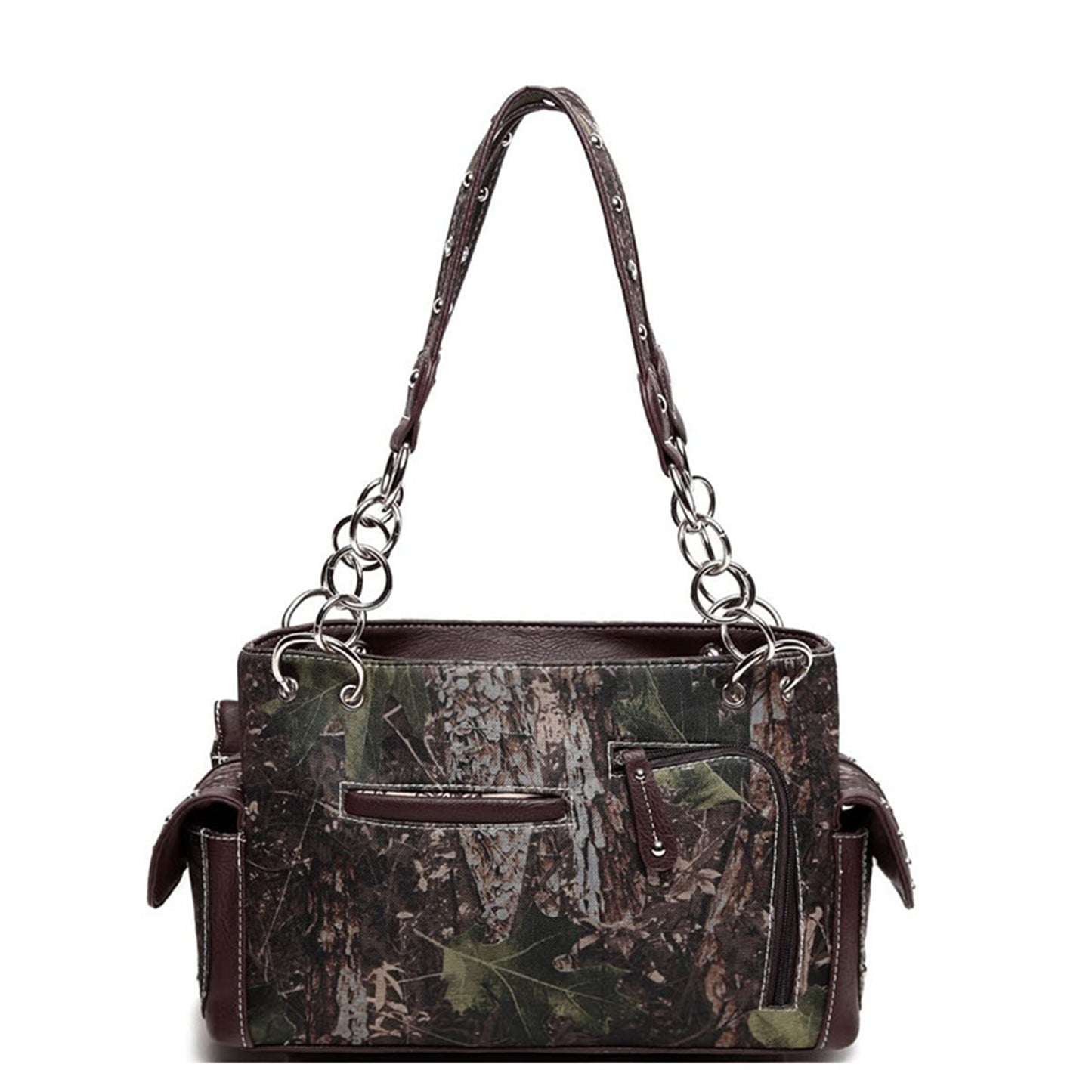 Camouflage Cross Wings Women Purse with Matching Wallet Set
