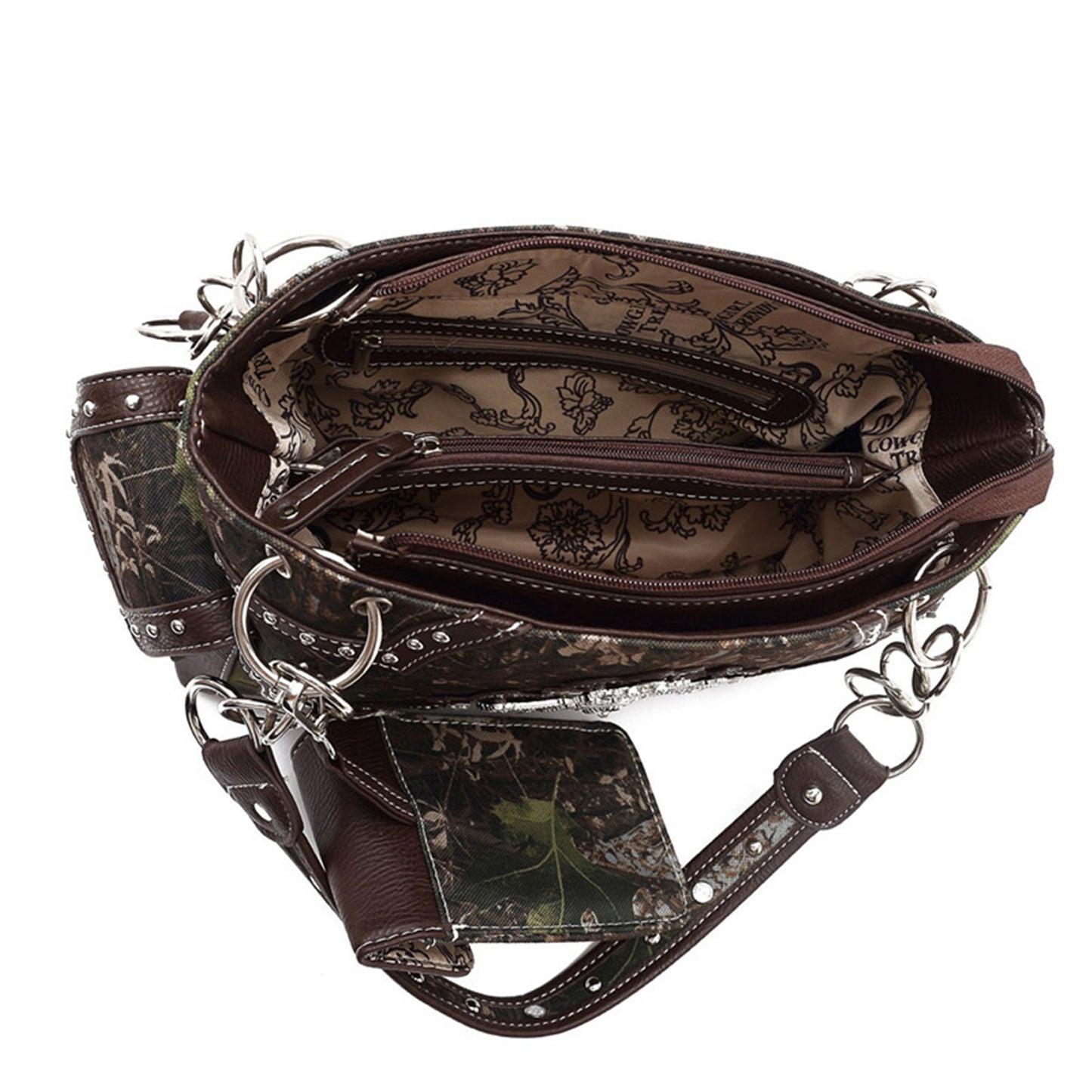 Camouflage Cross Wings Women Purse with Matching Wallet Set