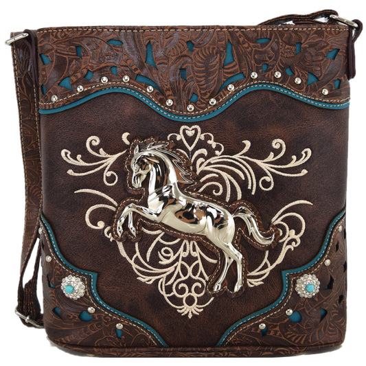 Western Style Embroidery Horse Crossbody Handbags