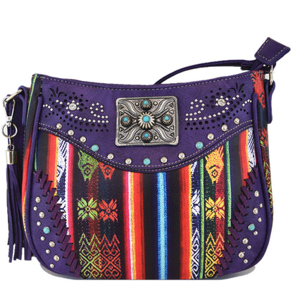 Native Studded Rhinestone Leather Crossbody Handbags