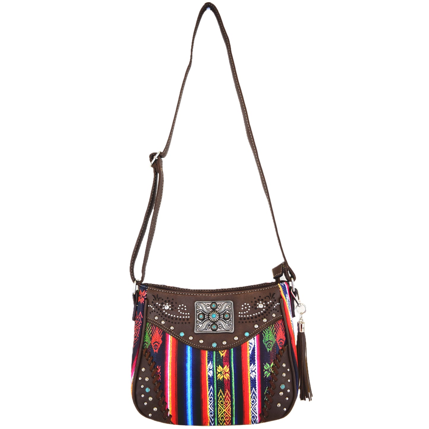 Native Studded Rhinestone Leather Crossbody Handbags