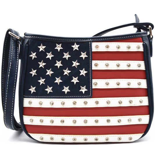 American Flag Stars and Stripes Studs Crossbody Handbags