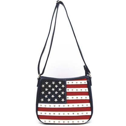 American Flag Stars and Stripes Studs Crossbody Handbags