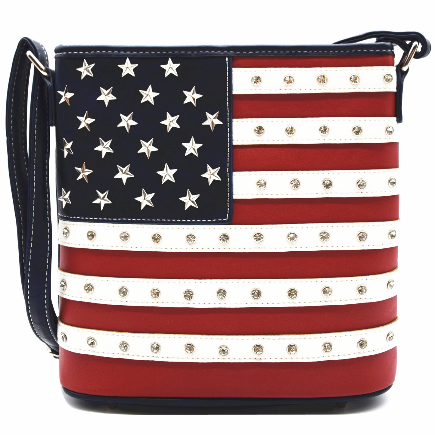 American Flag Stars and Stripes Studs Crossbody Handbags