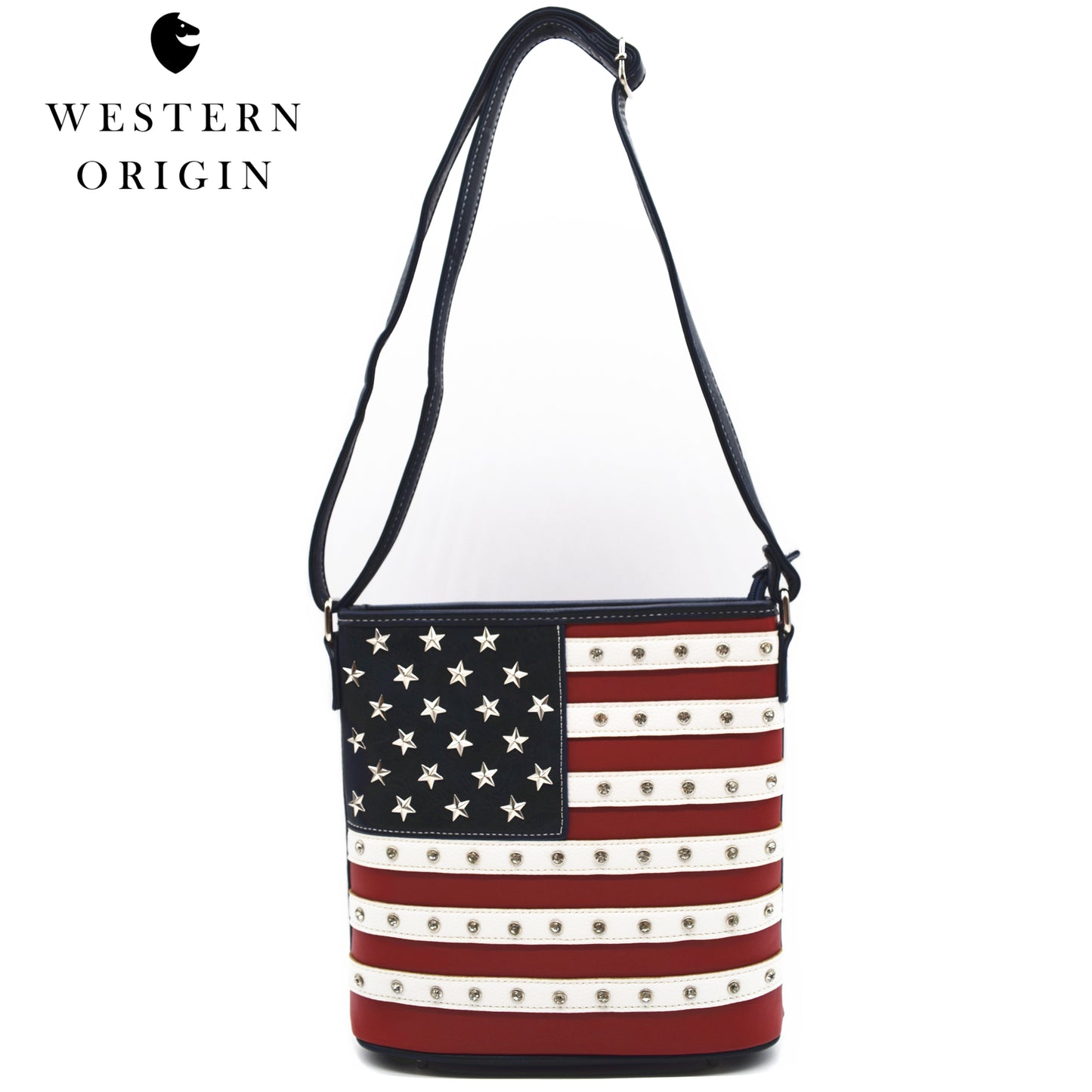 American Flag Stars and Stripes Studs Crossbody Handbags