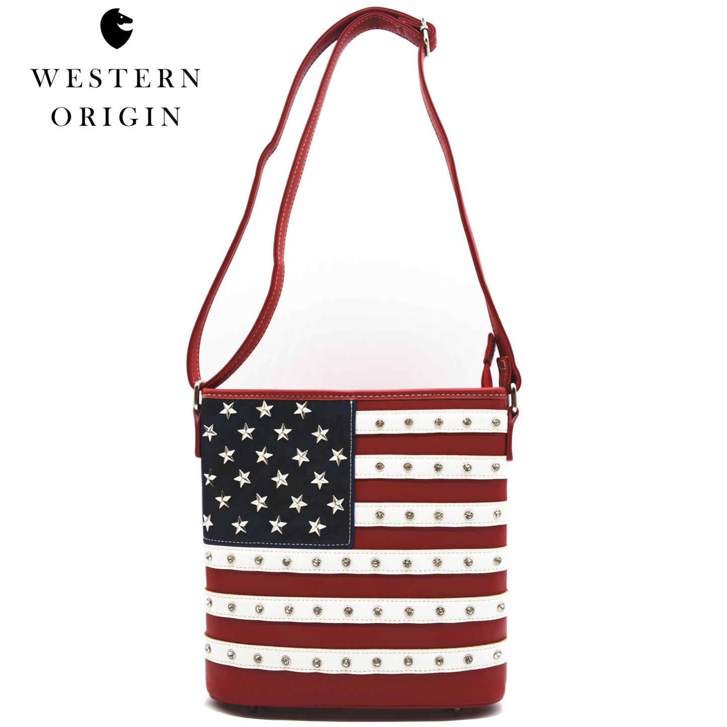 American Flag Stars and Stripes Studs Crossbody Handbags