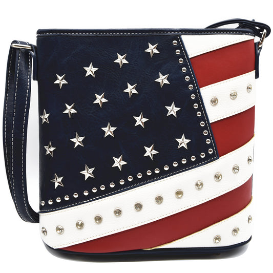 American Flag Stars and Stripes Studs Crossbody Handbags