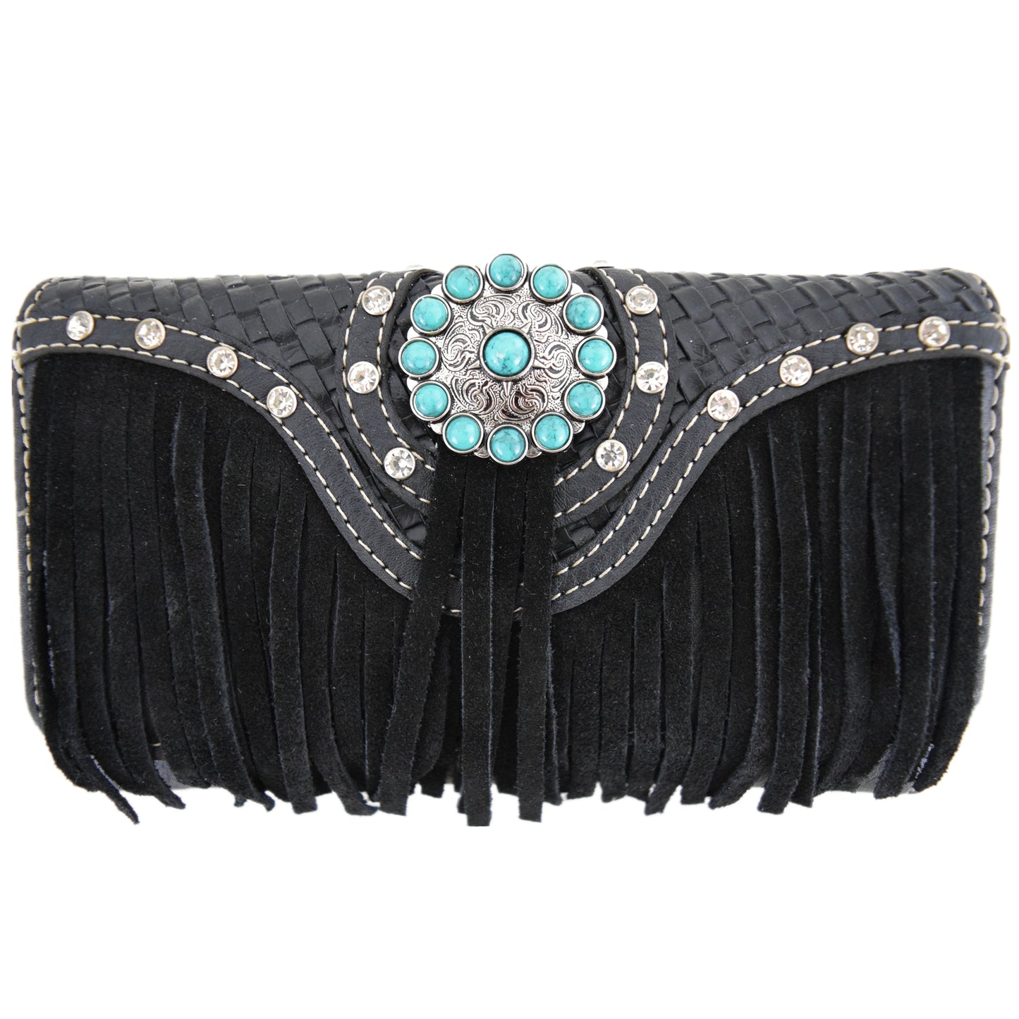 Western Style Fringe Conchos Concealed Carry Purse Matching Wallet Set