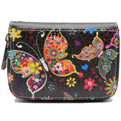 Butterfly Flower Western Style Crossbody Handbags With Mini Wallet Set