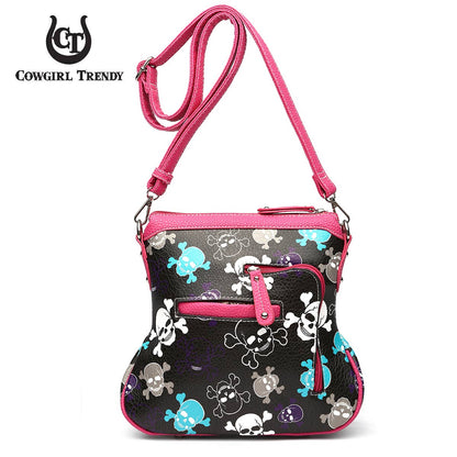 Sugar Skull Day of the Dead Cross Bone Crossbody Handbag