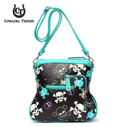 Sugar Skull Day of the Dead Cross Bone Crossbody Handbag