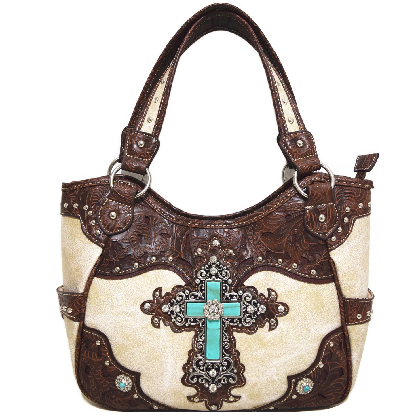 Western Style Rhinestone Cross Purse With Matching Wallet Set