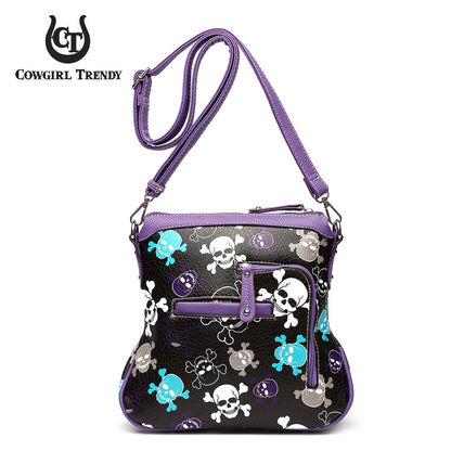 Sugar Skull Day of the Dead Cross Bone Crossbody Handbag