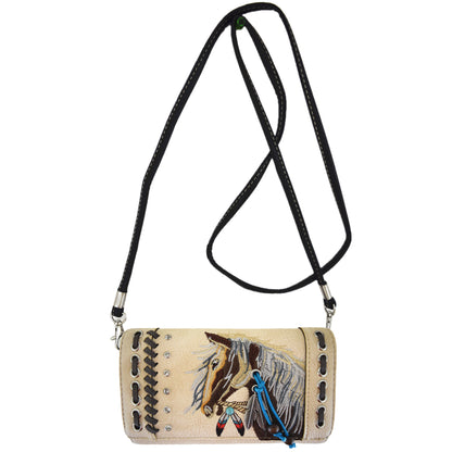 Western Style Embroidery Horse Women Trifold Wallet