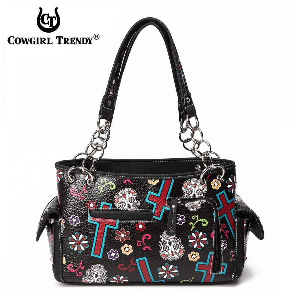 Sugar Skull Women Purse with Matching Wallet Set