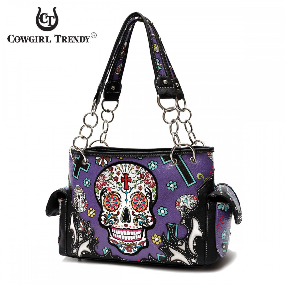 Sugar Skull Women Purse with Matching Wallet Set