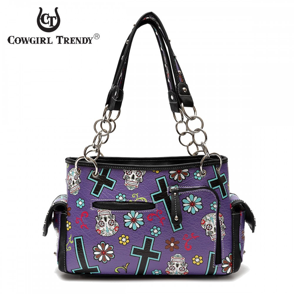 Sugar Skull Women Purse with Matching Wallet Set