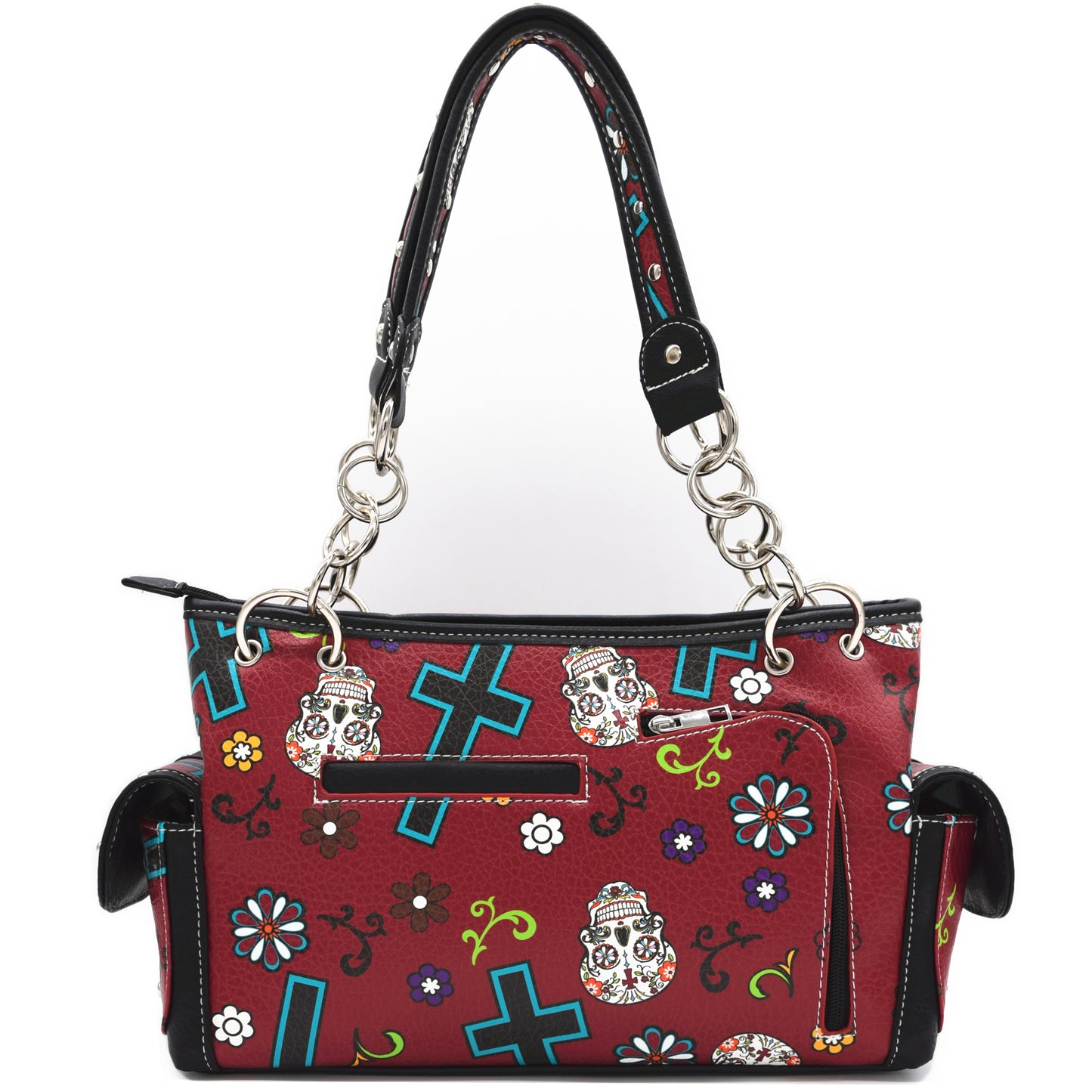 Sugar Skull Women Purse with Matching Wallet Set