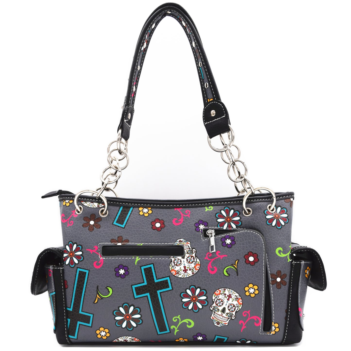 Sugar Skull Women Purse with Matching Wallet Set