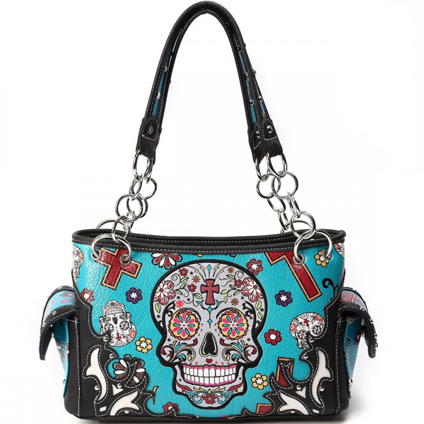 Sugar Skull Women Purse with Matching Wallet Set