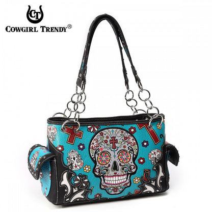 Sugar Skull Women Purse with Matching Wallet Set