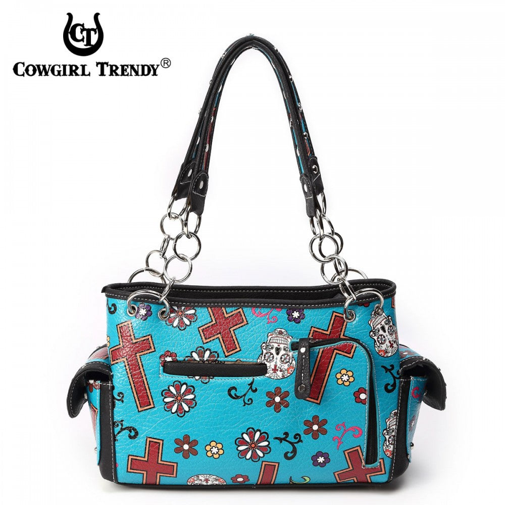 Sugar Skull Women Purse with Matching Wallet Set