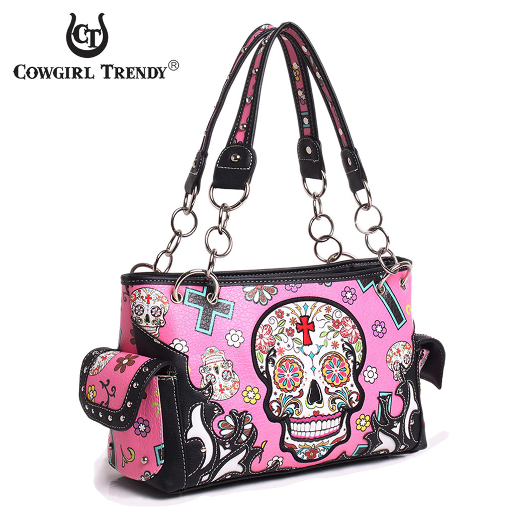 Sugar Skull Women Purse with Matching Wallet Set