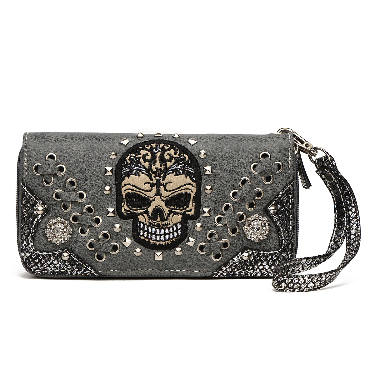 Gothic Skull Women Backpack with Matching Wallet Set